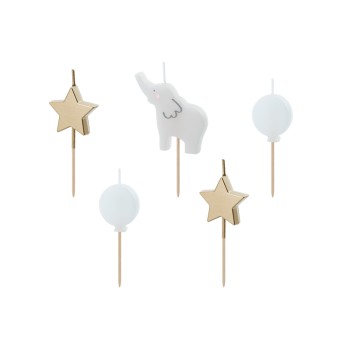 Candelina per torta pick "Elefantino baby" Cm. 3-5 -...