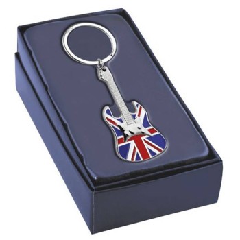 Portachiavi chitarra elettrica bandiera UK in confezione regalo 2
