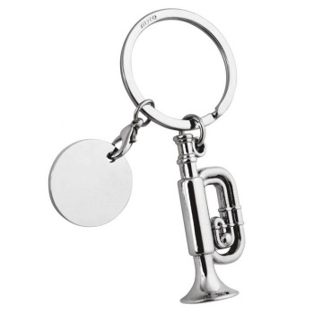 Portachiavi metallo cromato "Tromba" in scatola regalo