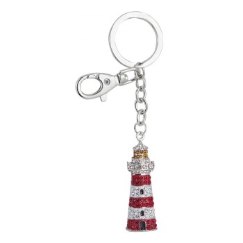 Portachiavi in metallo «Faro» con strass