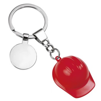 Portachiavi acciaio «Cappello elmetto rosso» in scatola...
