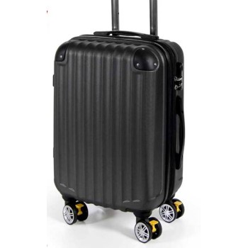 Valigia trolley 8 ruote con freno Cm. 56x36x24 - Nero