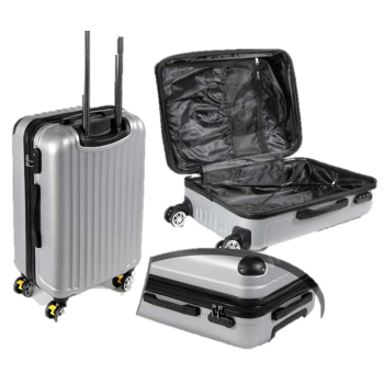 Valigia trolley 8 ruote con freno Cm. 56x36x24 - Grigio 2