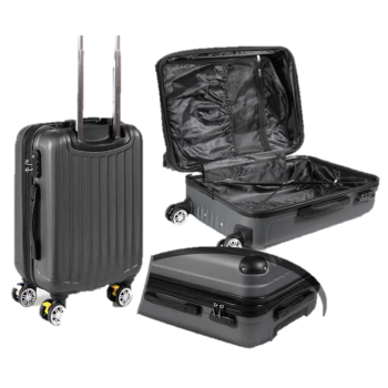 Valigia trolley 8 ruote con freno Cm. 56x36x24 - Grigio... 2