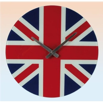 Orologio da parete vetro tondo bandiera inglese