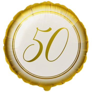 Palloncino mylar 18" Cm. 45 - 50° anniversario Gold