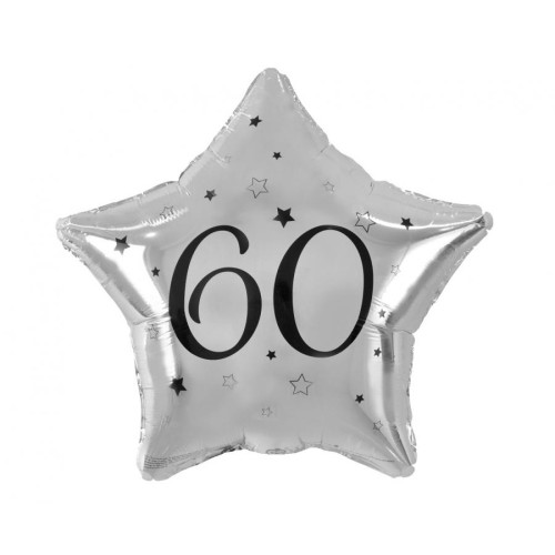 Palloncino mylar 19" Cm. 45 - Stella Silver "60"