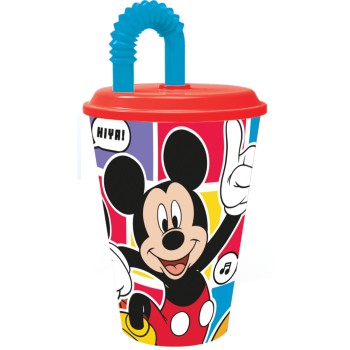 Bicchiere plastica con cannuccia 430 ML – Mickey Topolino