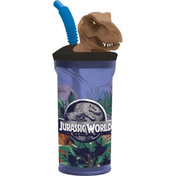 Bicchiere con cannuccia 3D Tritan – Dinosauro