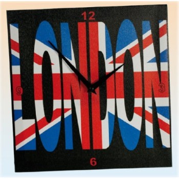 Orologio da parete quadrato tela London cm. 28x28