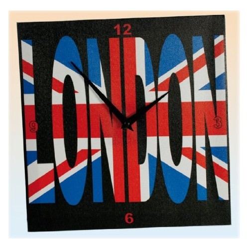 Orologio da parete quadrato tela London cm. 28x28