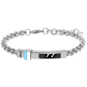 Bracciale in acciaio 316L con piastrina SS Lazio