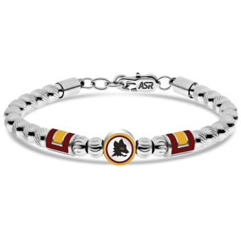 Bracciale acciaio 316L uomo con sfere AS Roma
