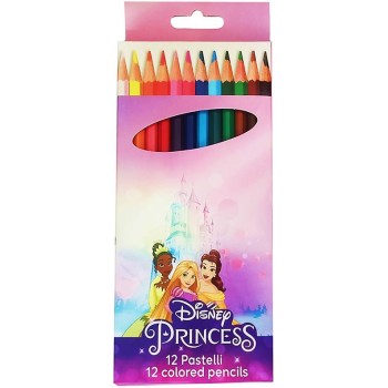 Blister scatola 12 matite colorate - Principesse