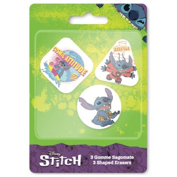 Blister 3 gomme per cancellare sagomate - Stitch