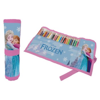 Astuccio Roll ripiegabile con 24 pastelli Cm. 40x20 - Frozen