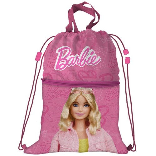 Sacca con laccetti e tasca Cm. 44x33 - Barbie
