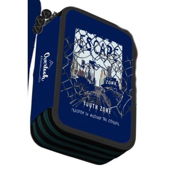 Astuccio completo 3 zip Giotto blu Overlook Escape