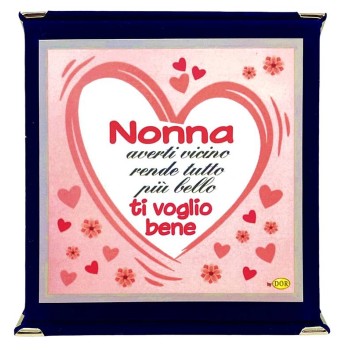 Targa a libretto vellutata Cm. 17x17 - Nonna