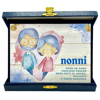 Targa con cofanetto rettangolare Cm. 21x17 - Nonni