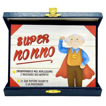 Targa con cofanetto rettangolare Cm. 21x17 - Super Nonno