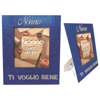 Portafoto in MDF con cornice glitterata Cm. 23x27,5 - Nonno