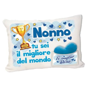 Cuscino rettangolare con taschina e cuoricino Cm. 43x32 -...