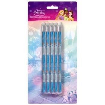Blister 5 matite con gomma in blister - Principesse
