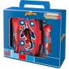 Valigetta regalo con borraccia alluminio e portamerenda con posate - Spiderman