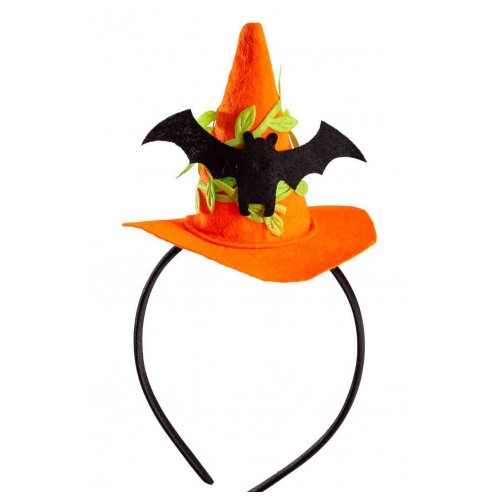 Mini cappello strega arancione Cm. 9,5 con...