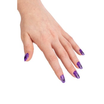 Unghie adesive viola con ragnatele