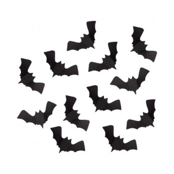 Pipistrelli adesivi in carta Cm. 15 - Blister 12 pezzi