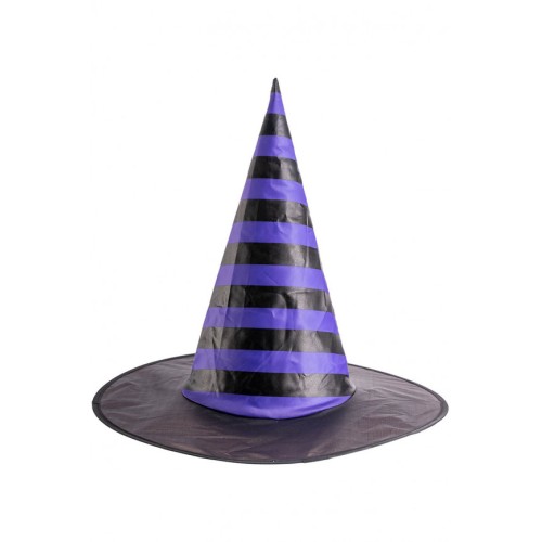 Cappello strega righe viola H. cm. 35