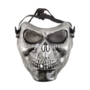 Maschera teschio grigio in plastica rigida