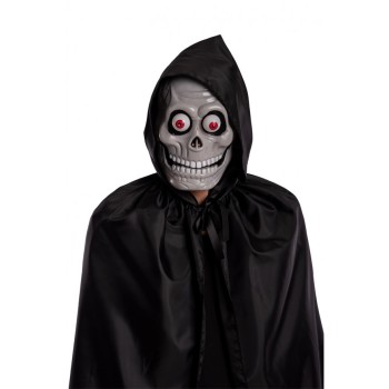 Maschera scheletro in plastica rigida con occhi sporgenti