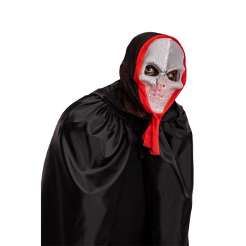 Maschera scheletro insanguinato in plastica rigida con...