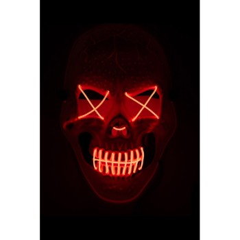 Maschera teschio in plastica con decorazioni luminose 2