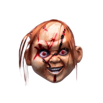 Maschera assassino con capelli in plastica 2