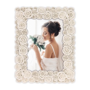 Portafoto in resina Cm. 20x25 - Foto cm. 13x18 - Rose...