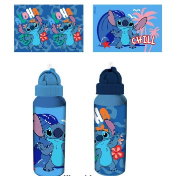 Borraccia alluminio 550 ML con cannuccia - Stitch -...
