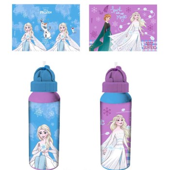 Borraccia alluminio 550 ML con cannuccia - Frozen -...