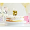 Candelina per torta numero doppio H. cm. 8 - Oro Gold metallizzato - Nr. 18