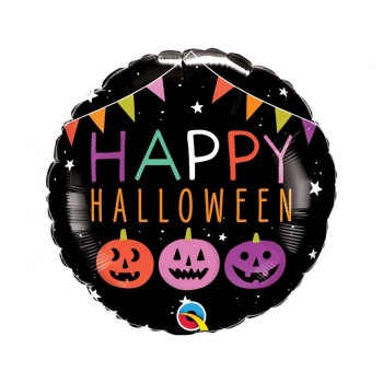 Palloncino mylar 18" Cm. 45 Qualatex - Nero Happy Birthday