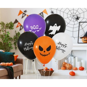 Palloncini lattice 12" Happy Halloween - Blister 5 pezzi 2