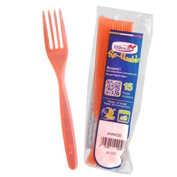 Forchetta compact trasparente riutilizzabile - Confezione...