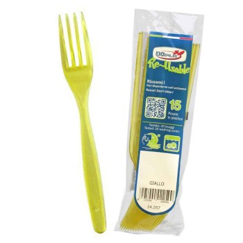 Forchetta compact trasparente riutilizzabile - Confezione...