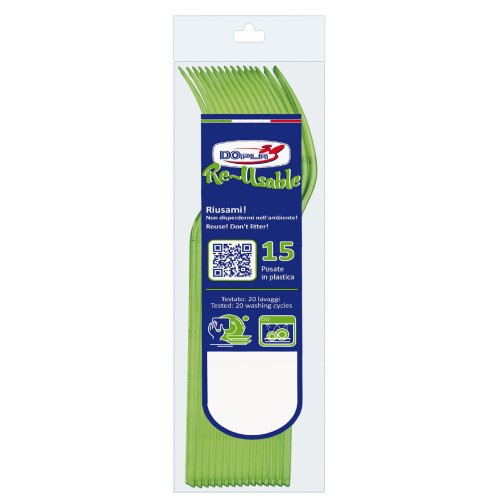 Forchetta compact trasparente riutilizzabile -...