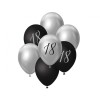 Palloncini lattice 12'' Black&Silver - 18 - Blister 7 pezzi