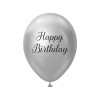 Palloncini lattice 12" Platinum Silver - Happy Birthday - Blister 5 pezzi