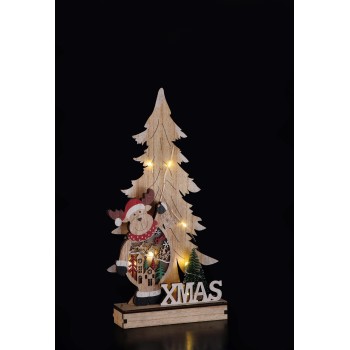Scenario in mdf con led Babbo Natale/Renna Cm. 32x17 –... 2